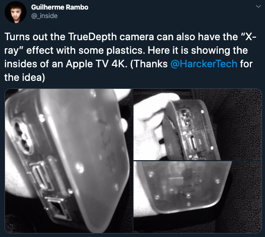 Effekten gör det möjligt att se igenom vissa produkter av plast. Bildkälla: Twitter/_inside Effekten gör det möjligt att se igenom vissa produkter av plast. Bildkälla: Twitter/_inside